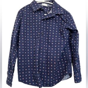 Navy Blue Kids Button Down Shirt